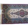 Image 2 : Large Tabris-Super Red Blue Area Rug w/ Floral Design & Fringed Edges 72"x36"