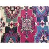 Image 8 : Large Red Blue Area Rug w/ Floral Design & Fringed Edges 73"x50"