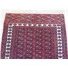 Image 2 : Large Red Blue Area Rug w/ Floral Design & Fringed Edges 76"x51"