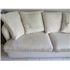 Image 2 : Striped 2 Seat Sofa Sleeper Bed w/ 4 Matching Pillows & King Down Mattress