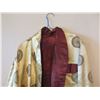 Image 2 : Vintage Gold Burgundy Kimono w/ Asian Design