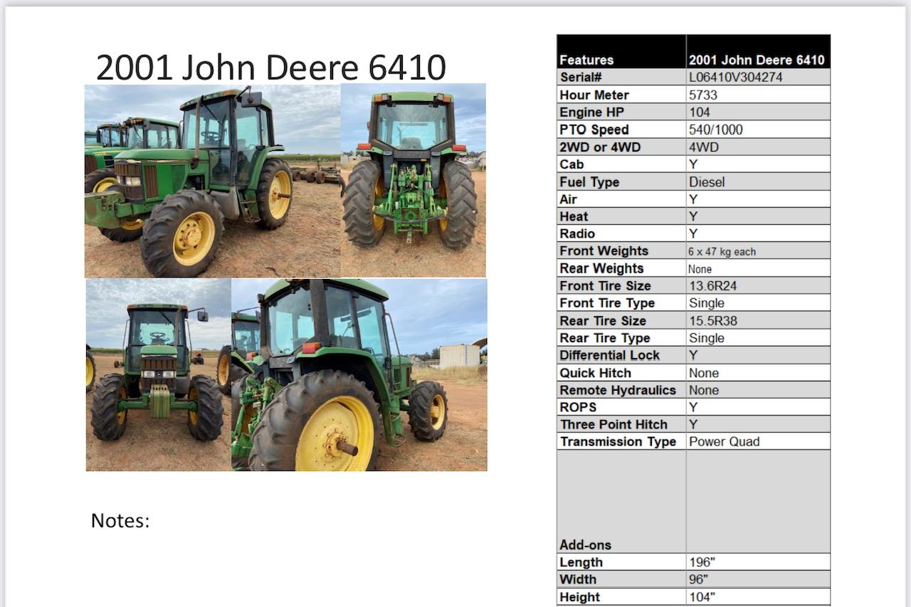 01 John Deere 6410 Tractor Runs Drives See Video 01 John Deere 6410 Tractor Runs Drives See Video