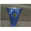 Image 2 : Waterford Crystal Blue Lismore Sapphire Vase on Footed Base 9"H