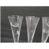 Image 2 : Qty 6 Glass Flutes w/ Acid-Etched Swimming Girl Motif 7.5"H