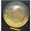 Image 1 : Ceramic Yellow Gray Pottery w/ Raised Edge, Signed II, 13"D