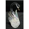 Image 2 : Glass Swan Figurine w/ Gold-Tone Accents 4.5"H