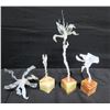 Image 2 : Qty 4 Frozen Flowers on Solid Stone Base by Artist Maika'i Tubbs (Retail $200 each) 8"-15"H