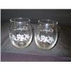 Image 2 : Qty 2 Onipa'a Beverage Glasses w/ Acid-Etched Accent 4.5"H
