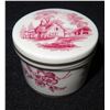 Image 1 : Spode England Red Floral Trinket Box, Approx. 2" Dia.