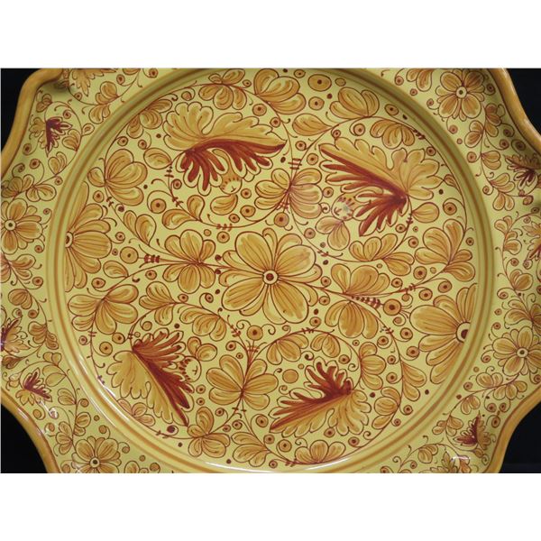 Grazia-Deruta (Made in Italy) Plate w/ Floral Design, Signed GF