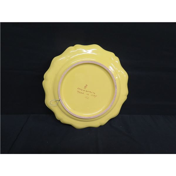 Grazia-Deruta (Made in Italy) Plate w/ Floral Design, Signed GF