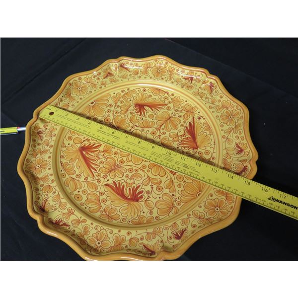 Grazia-Deruta (Made in Italy) Plate w/ Floral Design, Signed GF