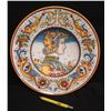 Image 1 : Grazia-Deruta (Made in Italy) Plate w/ Warrior & Dragons, 14" Dia. Signed AB