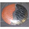 Image 2 : Abstract Black Orange Gray Ceramic Plate, 15"Dia.