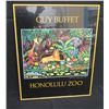 Image 1 : Framed Guy Buffet Honolulu Zoo Poster, Signed 23"x30"
