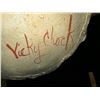 Image 8 : Painted Female Holding Fruit, Signed Vicky Chock 17"H (leaf on top of head is broken off)