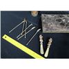 Image 8 : Qty 5 Bird Swizzle Sticks, 2 Cheese Spreaders, Stone Design Tray & Kaleidoscope
