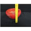 Image 8 : Orange Glass Bowl, Signed by Artist Alvin P. Nelson 9" Dia, 6.5"H