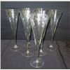 Image 1 : Qty 7 Swirled Glass Champagne Flutes 11"H