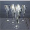 Image 2 : Qty 7 Swirled Glass Champagne Flutes 11"H