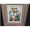 Image 2 : Framed Painting on Canvas, Horn Quartet, Signed by Artist J. Roy Baz 24"x29"