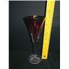 Image 8 : Qty 12 Waterford Crystal Ireland Festive Red Champagne Flutes 9"H