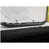 Image 8 : Long Canoe-Shaped Koi Fish Glass Tray, Signed by Artist on Stand 46"L x 9"W