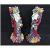 Image 2 : Qty 2 Santa w/ Fruit Candleholders 8.5" Tall