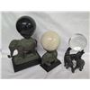 Image 2 : Qty 3 Elephant Figures w/ Removable Stone & Glass Orbs