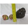 Image 8 : Qty 2 Round Owl Forms & 'Lazy Susan' Ceramic Bird, Made in India 3" - 6"H