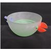 Image 2 : Chicken Frosted Glass Bowl w/ Beak & Tail  3"H, Borowski Glass Studio Germany