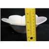 Image 8 : Square Leaf Etched Glass Tray 8" & Glazed Plumeria Bowl 2.5"H