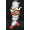 Image 1 : Christmas Chicken w/ Feathers, Signed PB 10 Patience Brewster 8"H