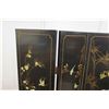 Image 2 : Six-Panel Black Lacquered Screen w/ Semi-Precious Stone Overlays on Reverse, Painted Bird/Foliage