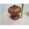 Image 8 : Carved Lidded Oil Lamps, Norfolk Pine, Approx. 9" H