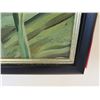 Image 2 : Orchid Art Work Signed by Artist Cablak (?) in Wood Frame 18"x39"