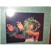 Image 2 : Hawaiian Dancer in Haku Lei Art Work Framed & Matted 22"x18.5"