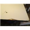 Image 2 : White Table w/ Pedestal Base 48"x36"x30" w/ 4 Upholstered Wooden Chairs