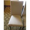Image 8 : White Table w/ Pedestal Base 48"x36"x30" w/ 4 Upholstered Wooden Chairs