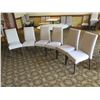 Image 8 : Round White Table w/ Pedestal Base 60"x30" w/ 6 Upholstered Wooden Chairs