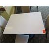 Image 2 : White Table w/ Pedestal Base 48"x36"x30" w/ 4 Upholstered Wooden Chairs
