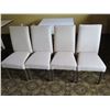 Image 8 : White Table w/ Pedestal Base 48"x36"x30" w/ 4 Upholstered Wooden Chairs