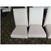 Image 8 : White Table w/ Pedestal Base 36"x36"x30" w/ 4 Upholstered Wooden Chairs