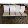 Image 10 : White Table w/ Pedestal Base 48"x36"x30" w/ 4 Upholstered Wooden Chairs