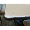 Image 8 : White Table w/ Pedestal Base 48"x36"x30" w/ 4 Upholstered Wooden Chairs