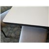 Image 9 : White Table w/ Pedestal Base 48"x36"x30" w/ 4 Upholstered Wooden Chairs