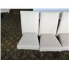 Image 8 : White Table w/ Pedestal Base 48"x36"x30" w/ 4 Upholstered Wooden Chairs