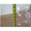 Image 9 : Qty 11 Stemmed Martini Glasses 5.5"-7.5"H x 4"D