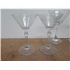 Image 2 : Qty 5 Ribbed Stem & 2  'Z' Stem Martini Glasses 5"-6.5"H x 4"D