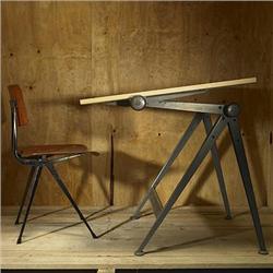 Friso Kramer, drafting table and chair, Franc